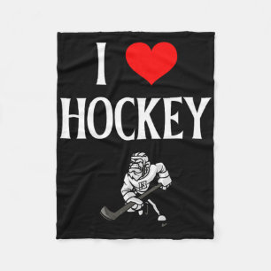 Ich liebe Hockey Ich Herz Hockey Lustiges Eishocke Fleecedecke