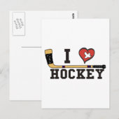 Ich liebe Hockey Postkarte (Vorne/Hinten)