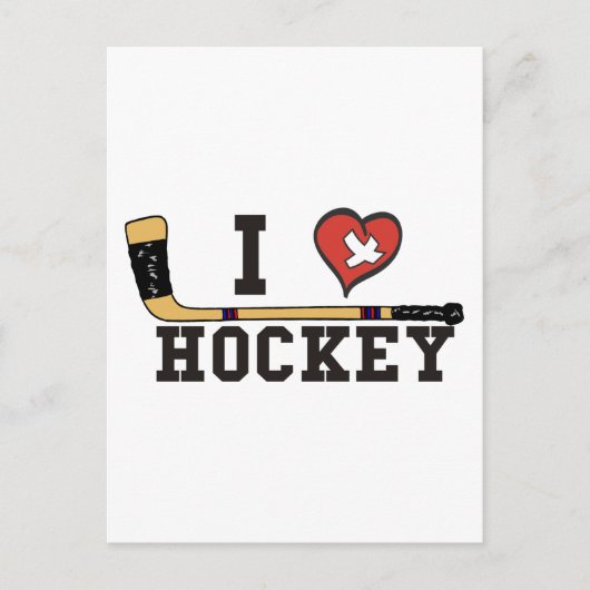 Ich liebe Hockey Postkarte (Vorderseite)