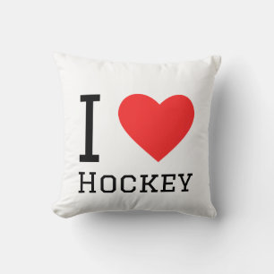 Ich liebe Hockey Quadrat-Aufkleber Kissen