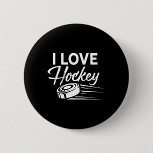Ich liebe Hockey Spieler Team Spiel Torwart  Button