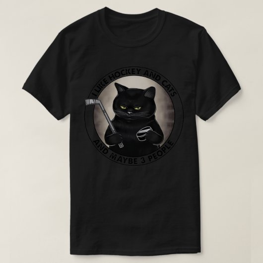 Ich Liebe Hockey und Katzen und vielleicht 3 Perso T-Shirt (Design vorne)
