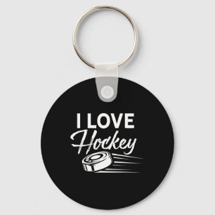 Ich liebe Hockeyspieler Team Spiel Torwart Schlüsselanhänger