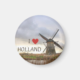 Ich liebe Holland  Windmühlen Fotomagnet Magnet
