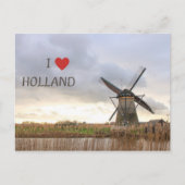 Ich liebe Holland Windmühlen und Felder Postkarte (Vorderseite)
