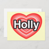 Ich Liebe Holly. Ich Liebe dir Holly. Herz Postkarte (Vorne/Hinten)