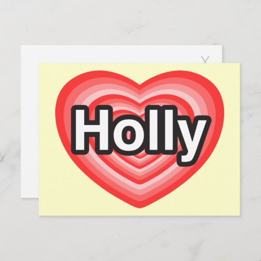 Ich Liebe Holly. Ich Liebe dir Holly. Herz Postkarte (Vorne/Hinten)