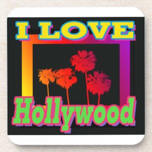 Ich LIEBE Hollywood Palmen in der Box-Untersetzer Untersetzer