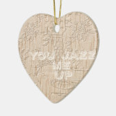 Ich Liebe Holz wird braun Hakuna Matata Keramikornament (Links)