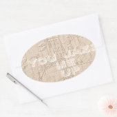 Ich Liebe Holz wird braun Hakuna Matata Ovaler Aufkleber (Umschlag)