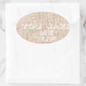 Ich Liebe Holz wird braun Hakuna Matata Ovaler Aufkleber (Tasche)