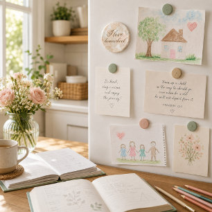 Ich liebe Homeschool Floral Magnet