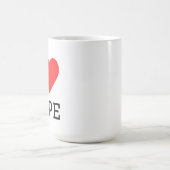 Ich liebe Hope-Quadrat-Aufkleber Kaffeetasse (Mittel)