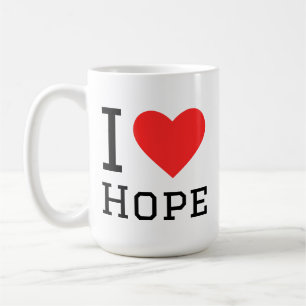 Ich liebe Hope-Quadrat-Aufkleber Kaffeetasse