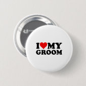 Ich Liebe höre meine Gräueltasche Verlobte Button (Vorne & Hinten)