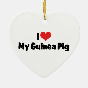 Ich Liebe höre meine Guinea Pig Keramikornament
