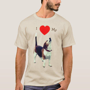 Ich Liebe höre meinen Beagle Hund T-Shirt