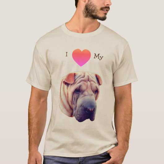 Ich Liebe höre meinen Shar Pei Dog T-Shirt (Vorderseite)