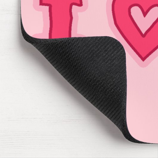 "Ich Liebe höre" Mousepad im Rosa ab (Ecke)