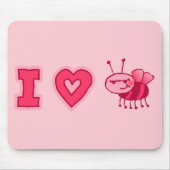 "Ich Liebe höre" Mousepad im Rosa ab (Vorne)