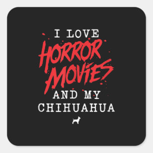 Ich Liebe Horror-Filme und mein Hundebesitzer von Quadratischer Aufkleber