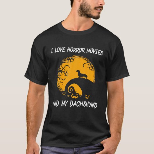 Ich Liebe Horror-Filme und meine Dackel T-Shirt (Vorderseite)