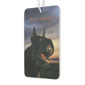Ich liebe Horror. Großer, schwarzer Hund Autolufterfrischer (Links)