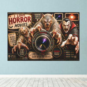 Ich liebe Horrorfilme Leinwanddruck