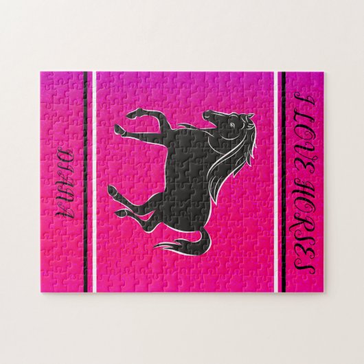 ICH LIEBE HORSES PERSONALISIERTE PUZZLE. JIGSAW PUZZLE (Horizontal)