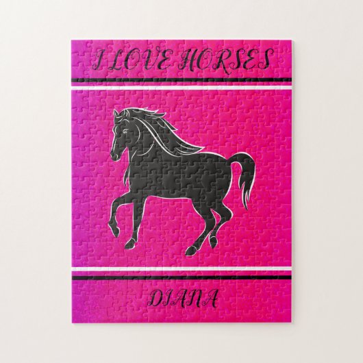 ICH LIEBE HORSES PERSONALISIERTE PUZZLE. JIGSAW PUZZLE (Vertikal)