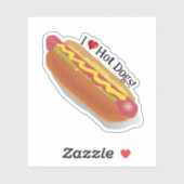 Ich liebe Hot Dogs! Aufkleber (Blatt)