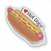 Ich liebe Hot Dogs! Aufkleber (Vorderseite)