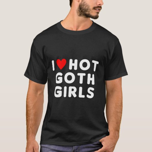 Ich Liebe Hot Goth Red He T-Shirt (Vorderseite)