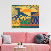 Ich liebe Houston und Pop-Art Vintage Leinwanddruck (Insitu (Wohnzimmer))