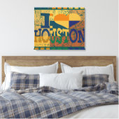 Ich liebe Houston und Pop-Art Vintage Leinwanddruck (Insitu (Schlafzimmer))