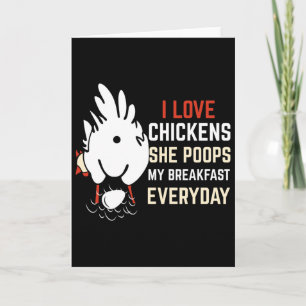 Ich liebe Huhn Lustiges Huhn-Design Hühnerliebhabe Karte