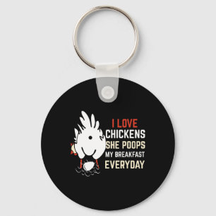 Ich liebe Huhn Lustiges Huhn-Design Hühnerliebhabe Schlüsselanhänger