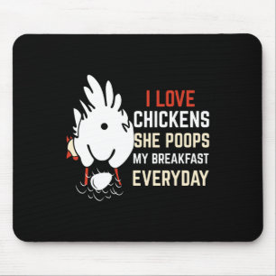 Ich liebe Huhn Lustiges Huhn-Design Huhnliebhaber Mousepad
