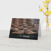 Ich Liebe Hühnchen! Karte (Gelbe Blume)