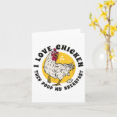 Ich Liebe Hühnchen Sie Kackte mein Frühstück Funny Karte (Gelbe Blume)