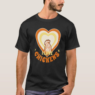 Ich liebe Hühner Farmer Gardner Huhn Herz Trauben T-Shirt