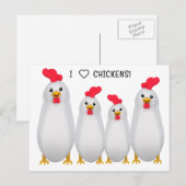 Ich Liebe Hühner! Postkarte (Vorne/Hinten)