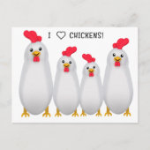 Ich Liebe Hühner! Postkarte (Vorderseite)