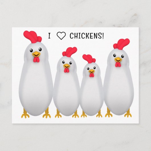 Ich Liebe Hühner! Postkarte (Vorderseite)