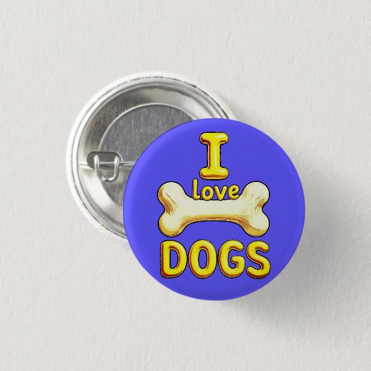 ICH LIEBE HUNDE BUTTON (Vorne & Hinten)