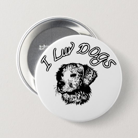 " Ich liebe Hunde " Button (Vorne & Hinten)