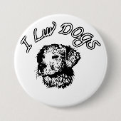 " Ich liebe Hunde " Button (Vorderseite)