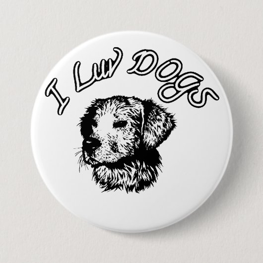 " Ich liebe Hunde " Button (Vorderseite)