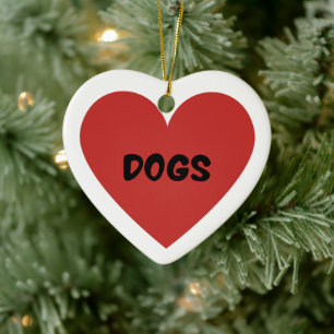 Ich liebe Hunde Keramik Ornament