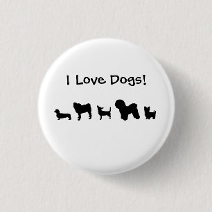 "Ich Liebe-Hunde! "Knopf Button